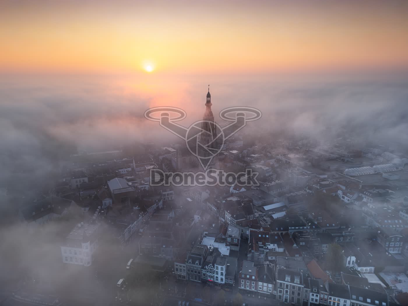 Grote Kerk Breda in mist