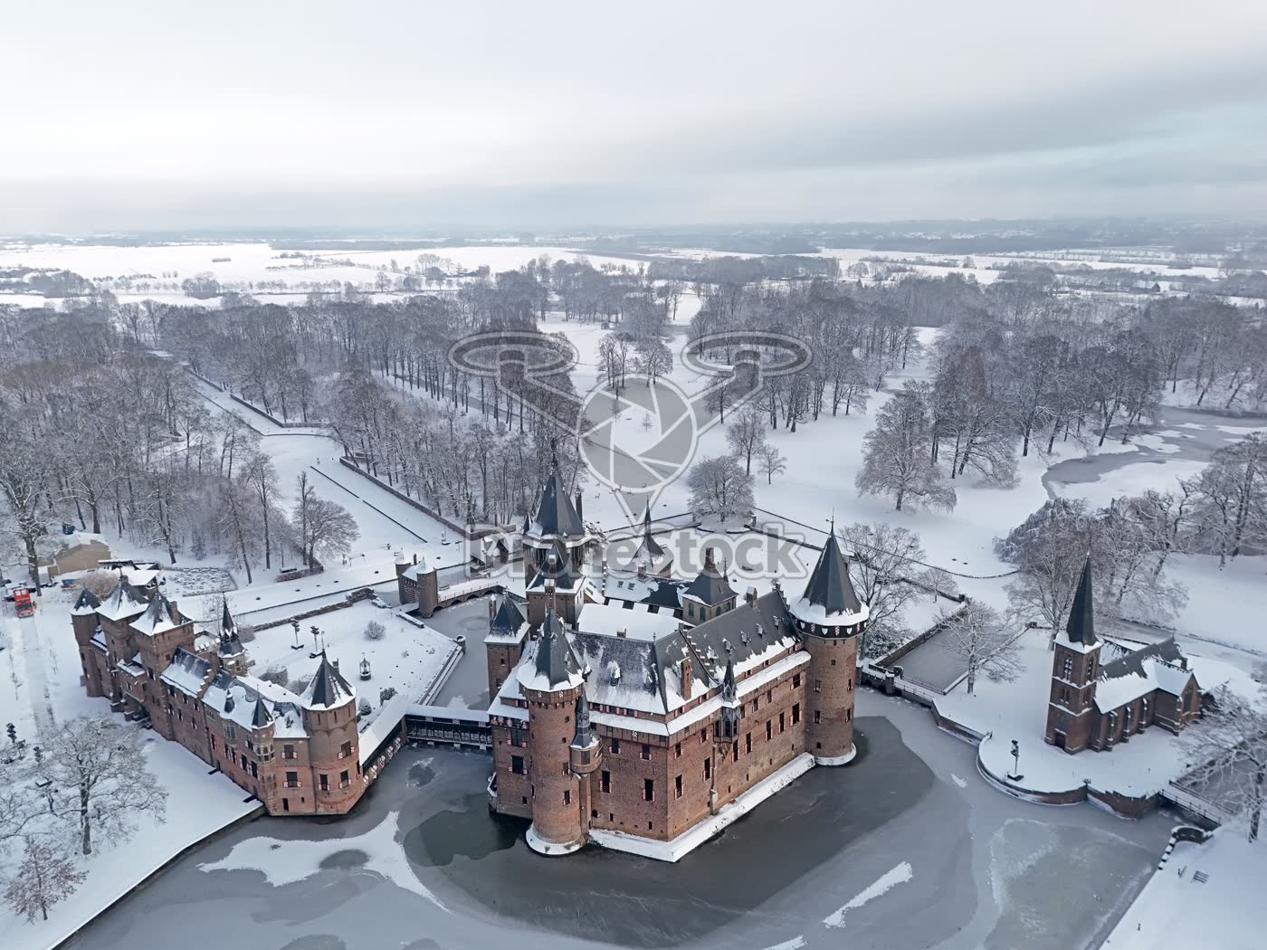 Kasteel de Haar in winterkleding