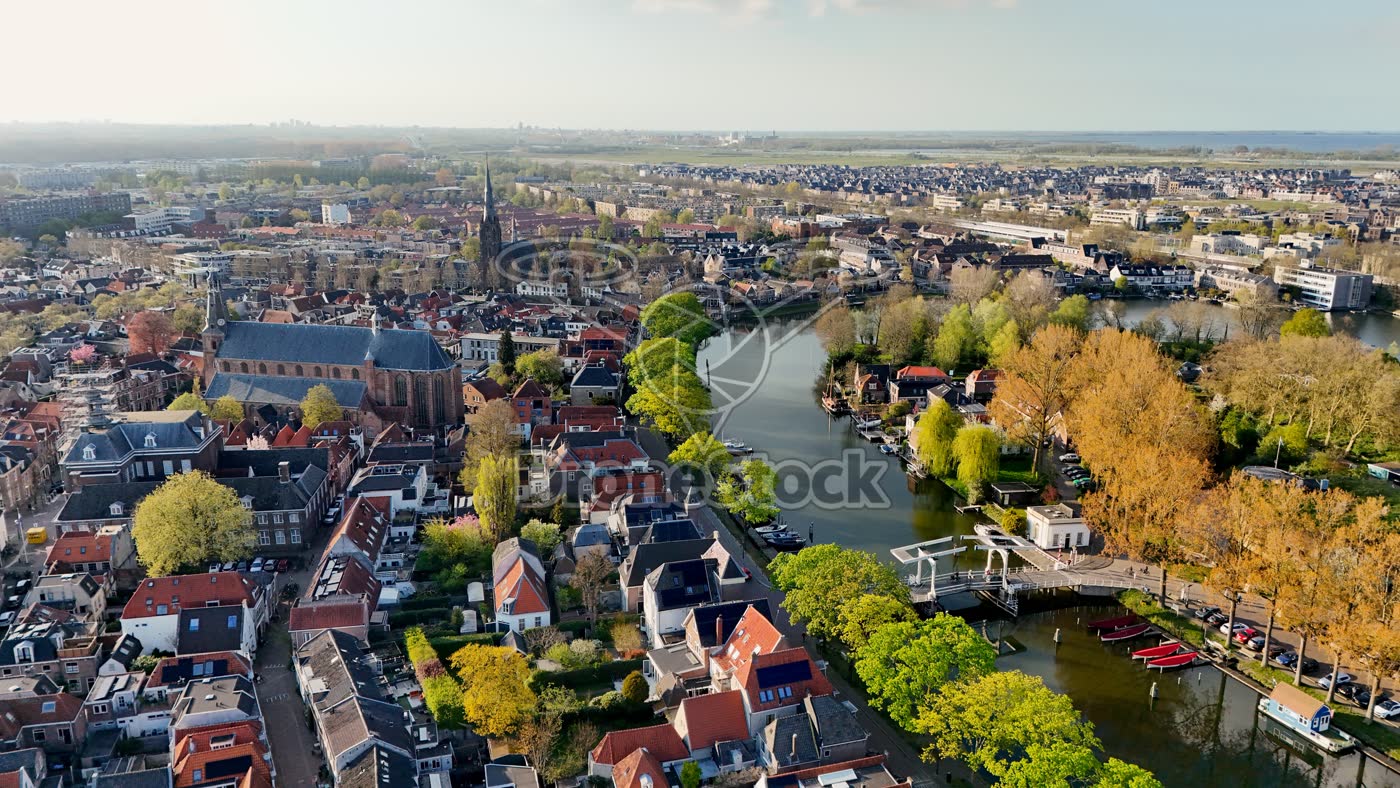 Historisch centrum Weesp luchtfoto