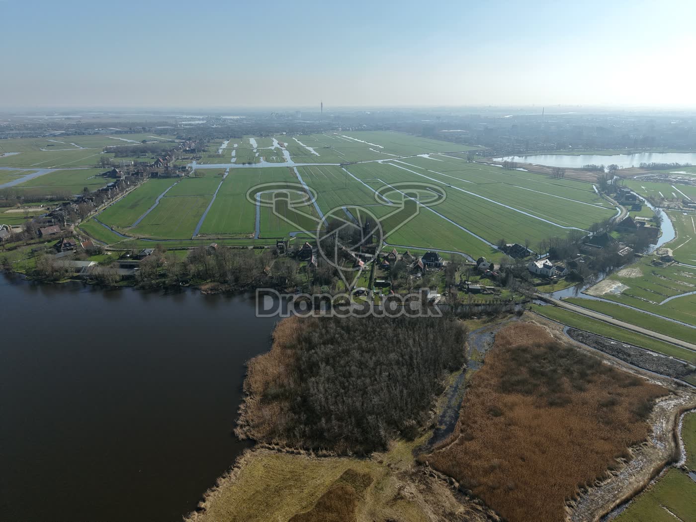 Polderlandschap bij Krommeniedijk