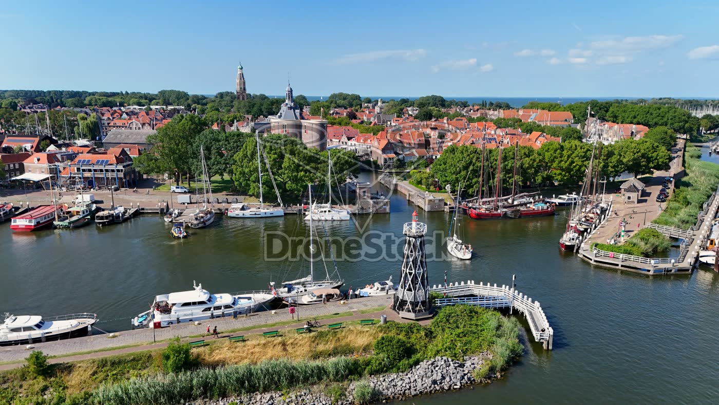 Drommedaris en havenlicht in Enkhuizen