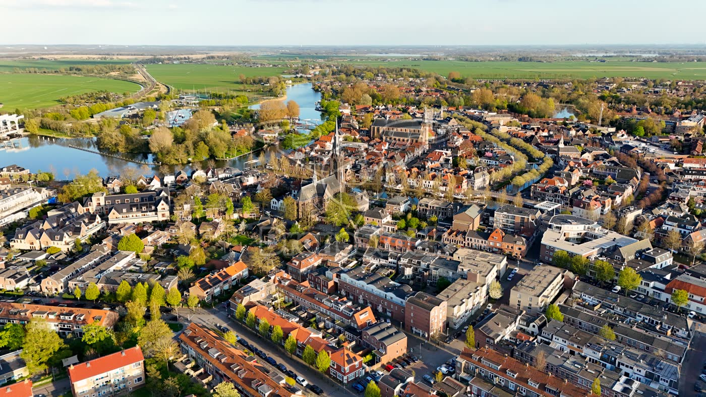 Weesp historisch centrum luchtfoto