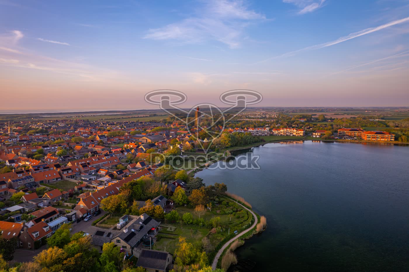 Panorama van Westkapelle, de kreek en 't Hoge Licht