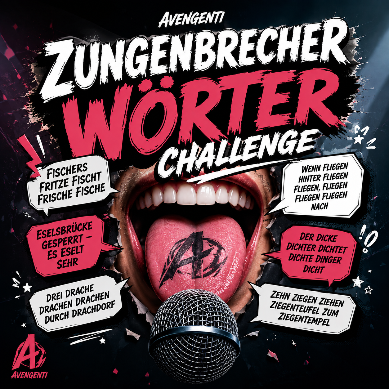 Kretschmers Trichter Zungenbrecher Challenge Wörter