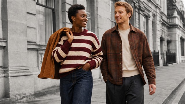 Two people wearing relaxed second-hand everyday style