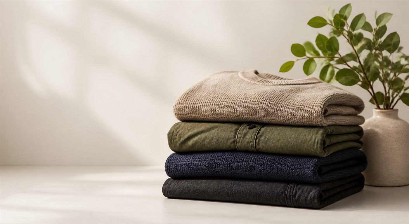 Folded pre-owned clothing