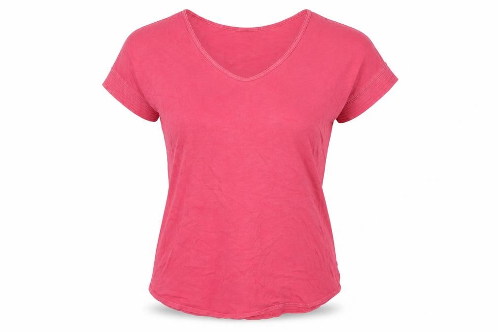 Gap Womens Basic T-Shirt Size S Pink V-Neck Short Sleeve - front view
