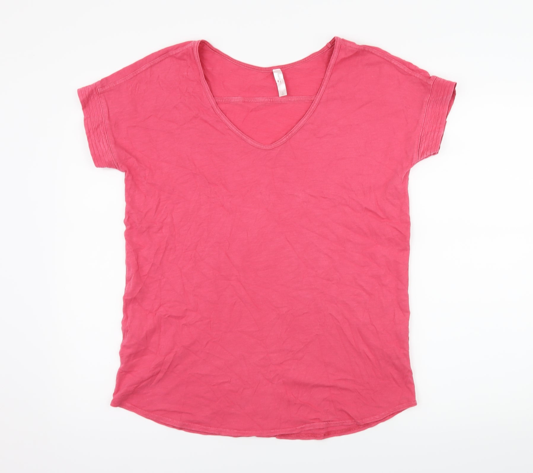 Gap Womens Basic T-Shirt Size S Pink V-Neck Short Sleeve - reverse view
