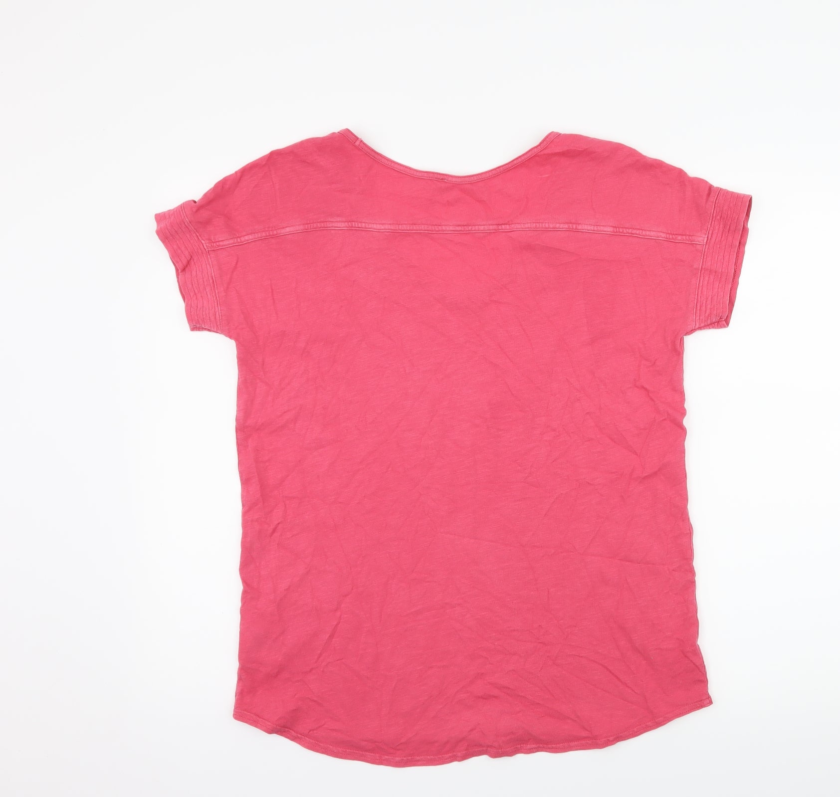 Gap Womens Basic T-Shirt Size S Pink V-Neck Short Sleeve - label detail