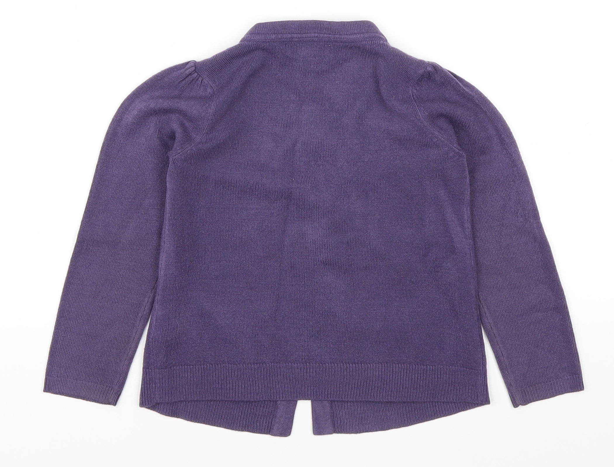 Girls John Lewis Size 3 Years Cape Jumper Purple Round Neck Long Sleeve - label detail