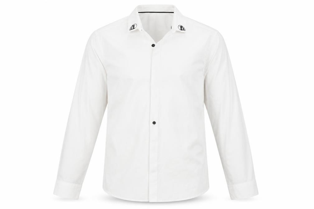 Mens New Look Size M Button-Up White Collared Long Sleeve - front view