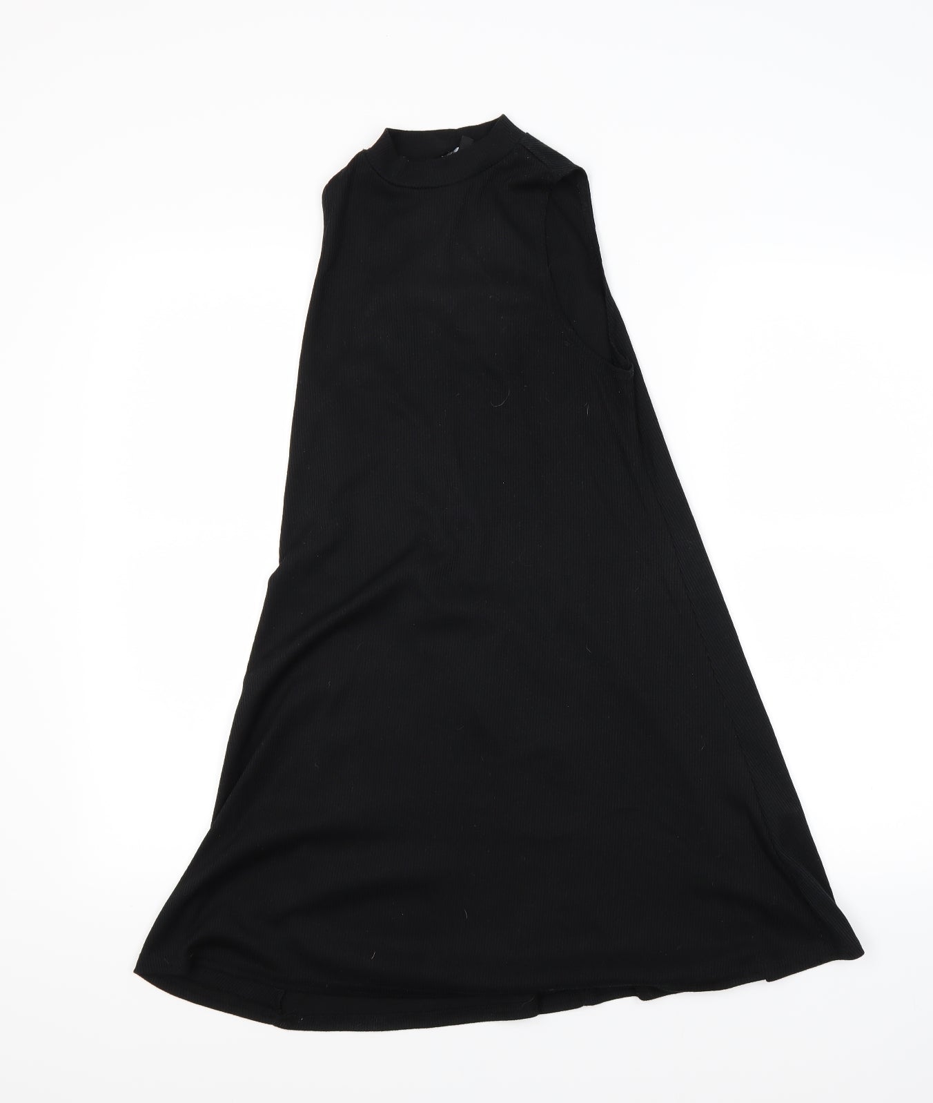 New Look Womens A-Line Dress Size 8 Black Short Round Neck Sleeveless - reverse view
