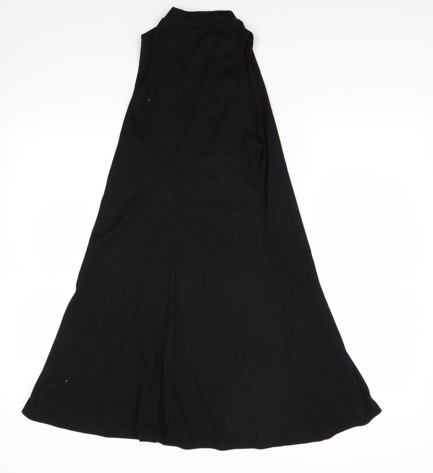 New Look Womens A-Line Dress Size 8 Black Short Round Neck Sleeveless - label detail