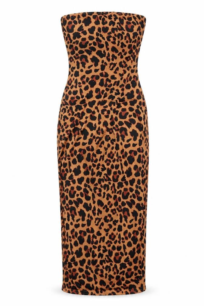 In the Style Womens Straight & Pencil Set Size 8 Orange Animal Print W28 - front view
