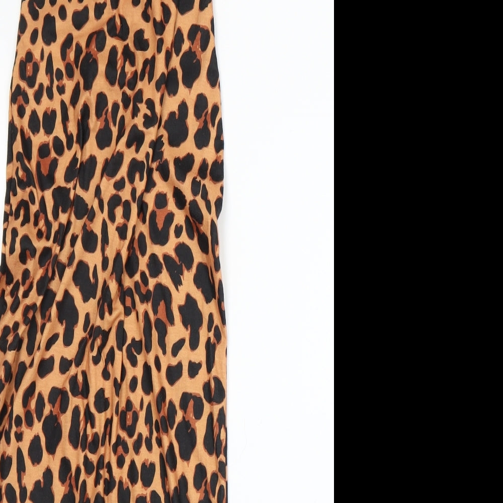 In the Style Womens Straight & Pencil Set Size 8 Orange Animal Print W28 - close detail