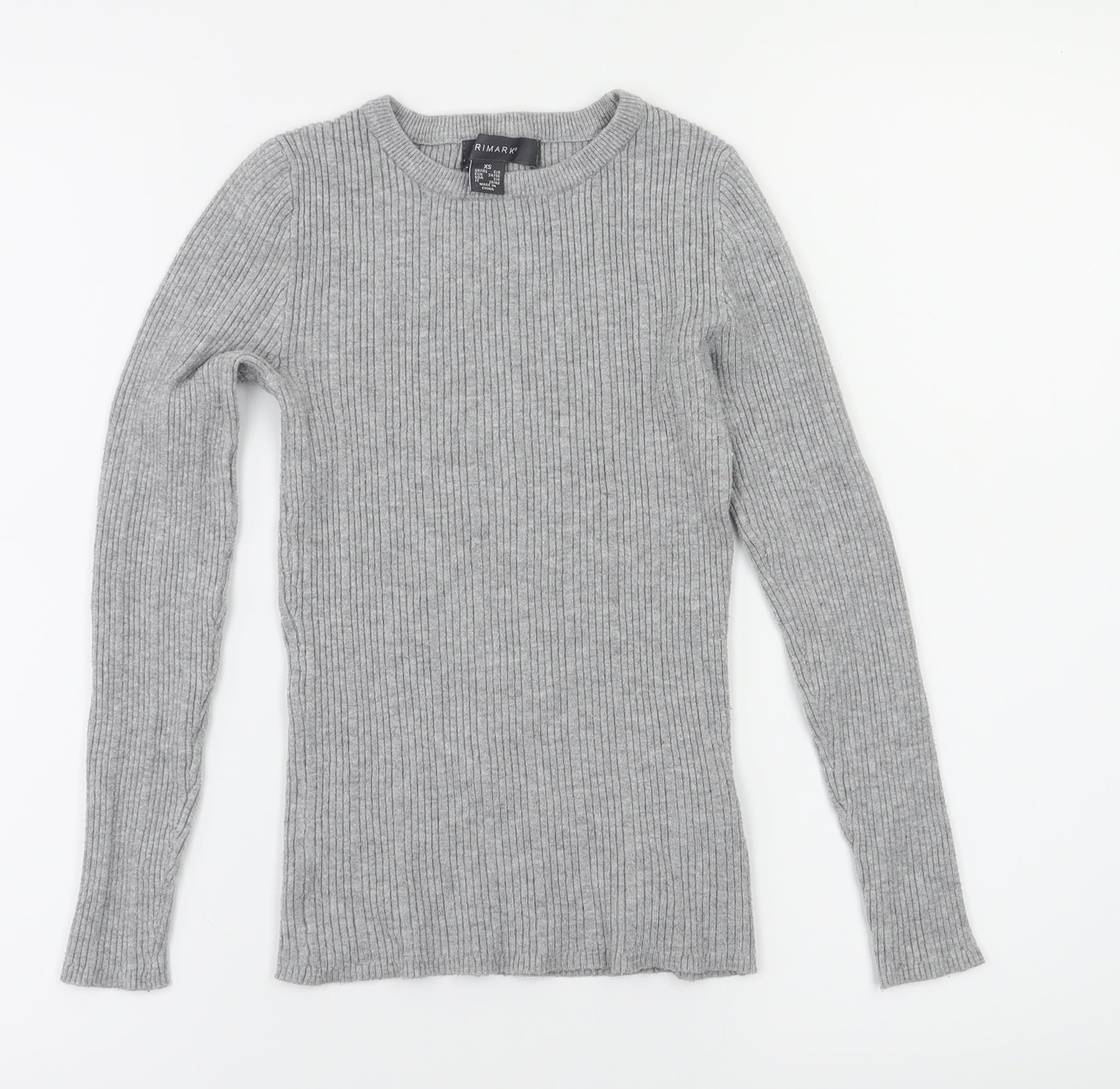 Primark Womens Henley Jumper Size XS Green Crew Neck Long Sleeve - reverse view