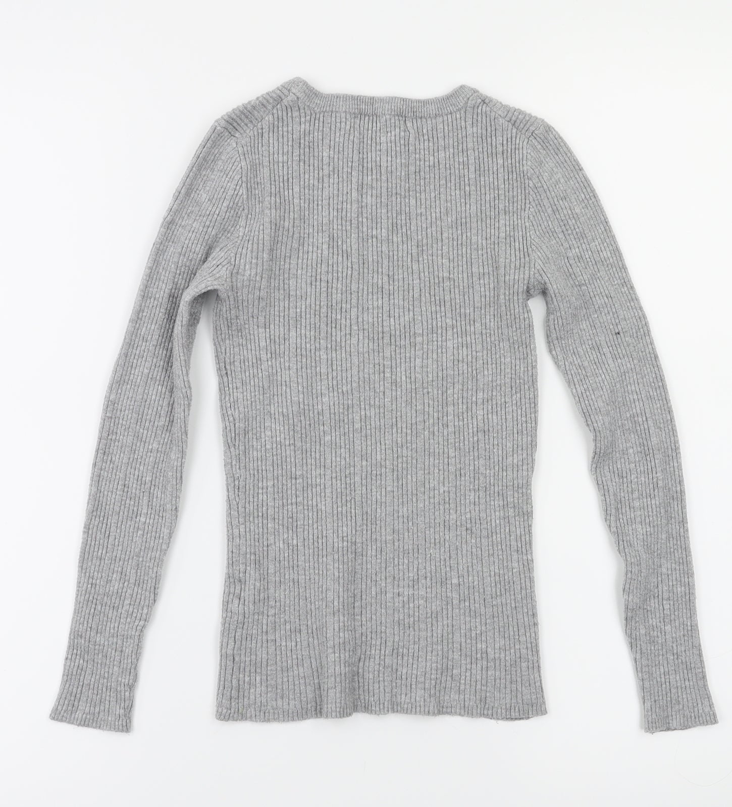 Primark Womens Henley Jumper Size XS Green Crew Neck Long Sleeve - label detail
