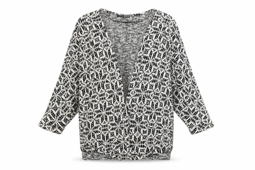 Atmosphere Womens Cardigan Jumper Size XS White V-Neck 3/4 Sleeve - front view