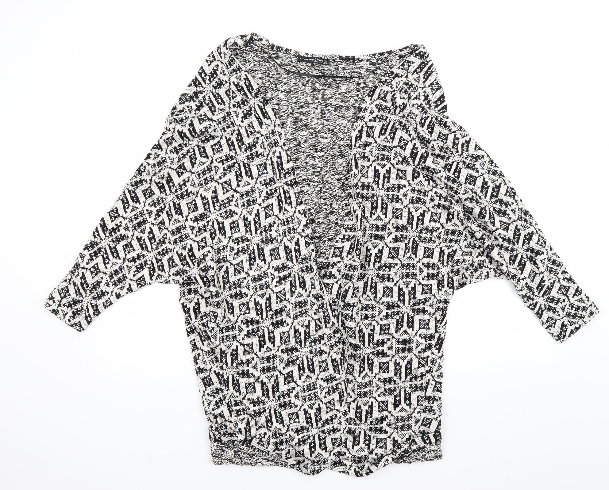 Atmosphere Womens Cardigan Jumper Size XS White V-Neck 3/4 Sleeve - reverse view