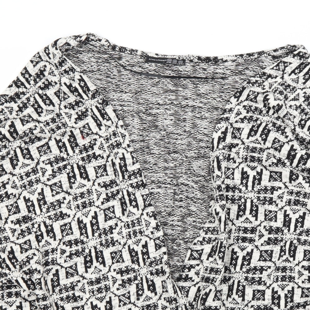 Atmosphere Womens Cardigan Jumper Size XS White V-Neck 3/4 Sleeve - close detail