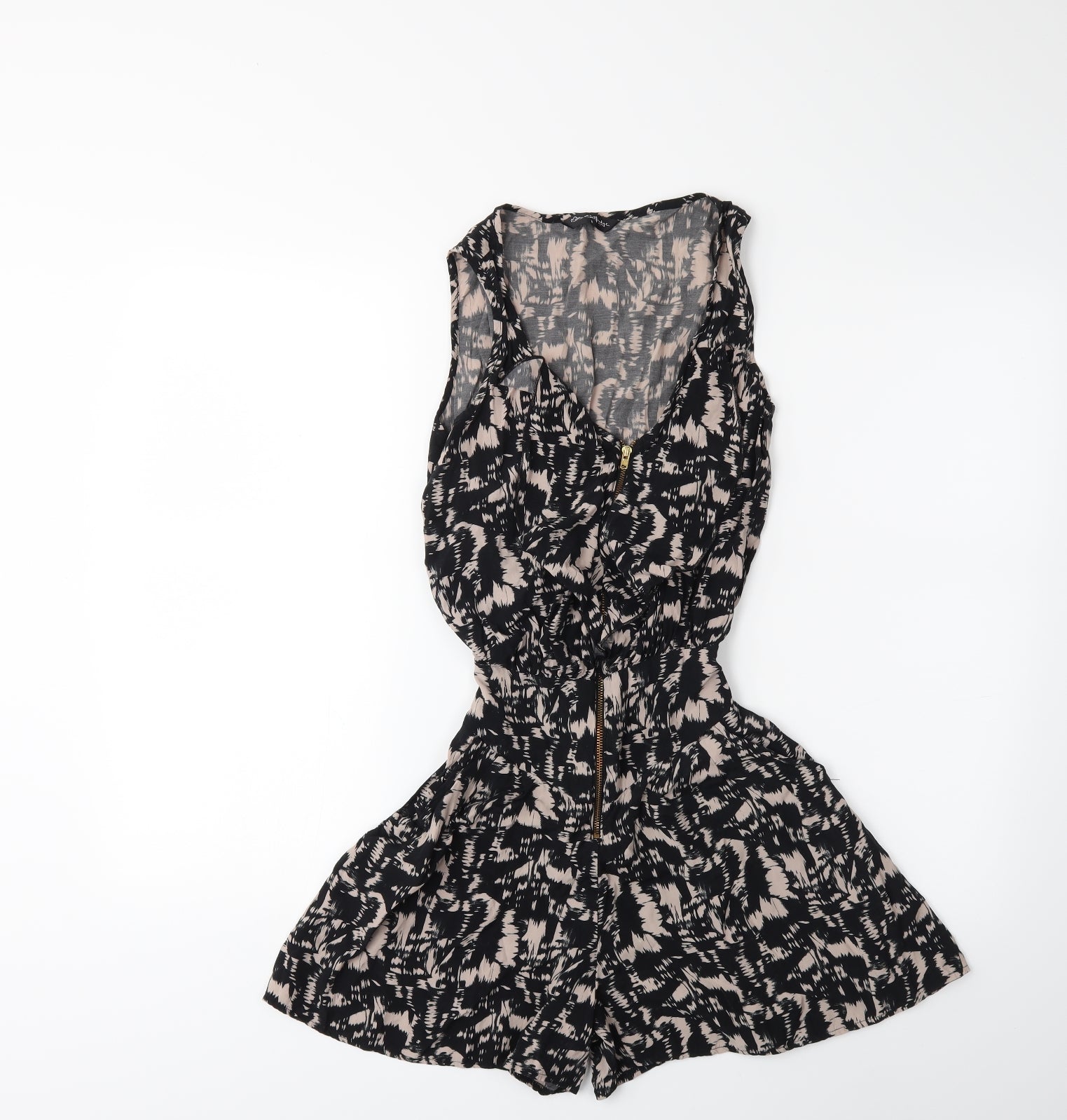 Miss Selfridge Womens Playsuit One-Piece Size 6 Beige Sleeveless - reverse view