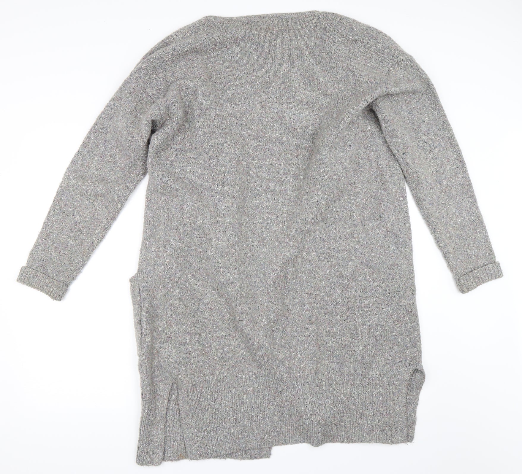 Multiblu Womens Cardigan Jumper Size L Grey Round Neck Long Sleeve - label detail