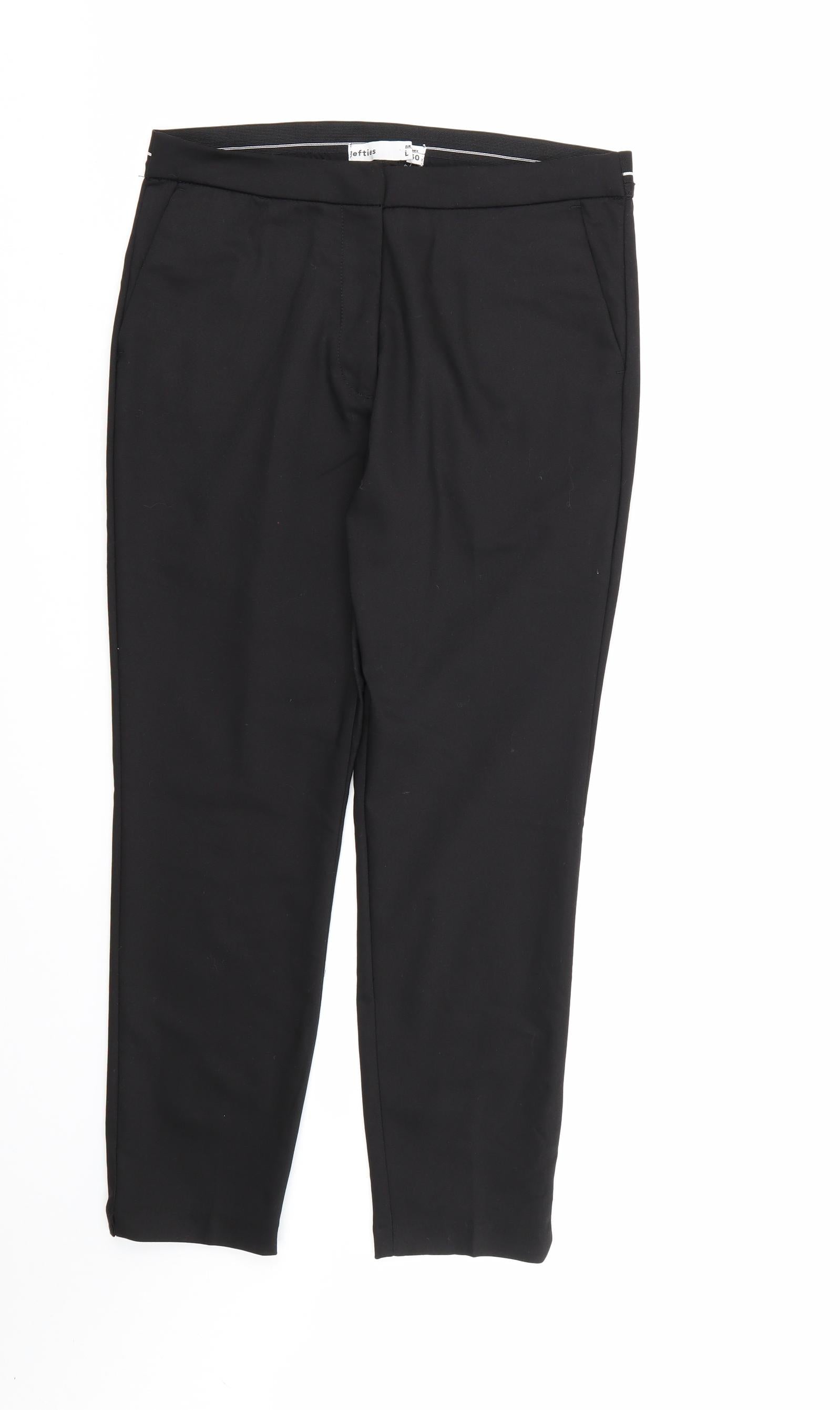Womens Lefties Size L Dress Pants Trousers Black Comfort Zip W32 L26 - reverse view