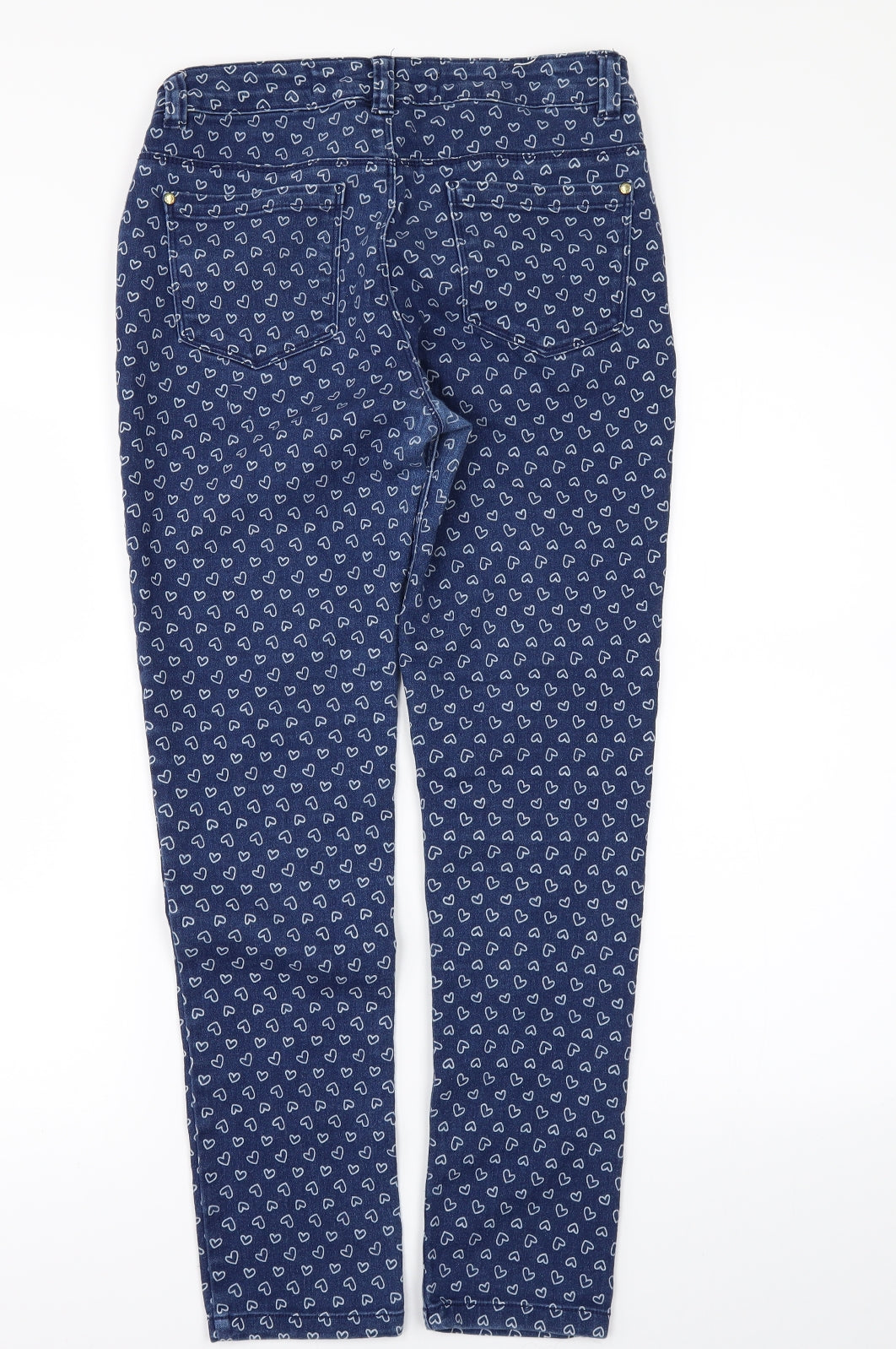 Denim & Co. Girls Skinny Jeans Size 12 Years Blue Geometric - label detail