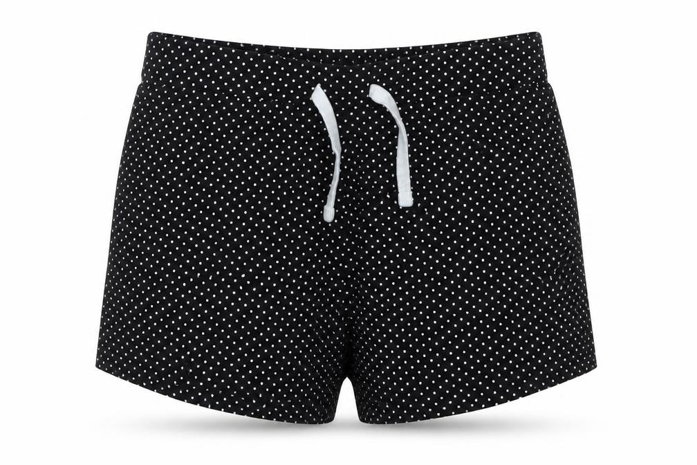 Girls New Look Size M Sweat Shorts Black Polka Dot W26 - front view