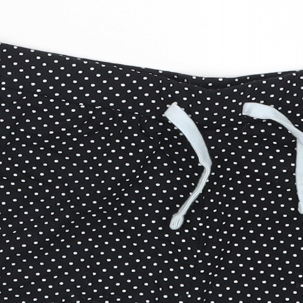 Girls New Look Size M Sweat Shorts Black Polka Dot W26 - close detail