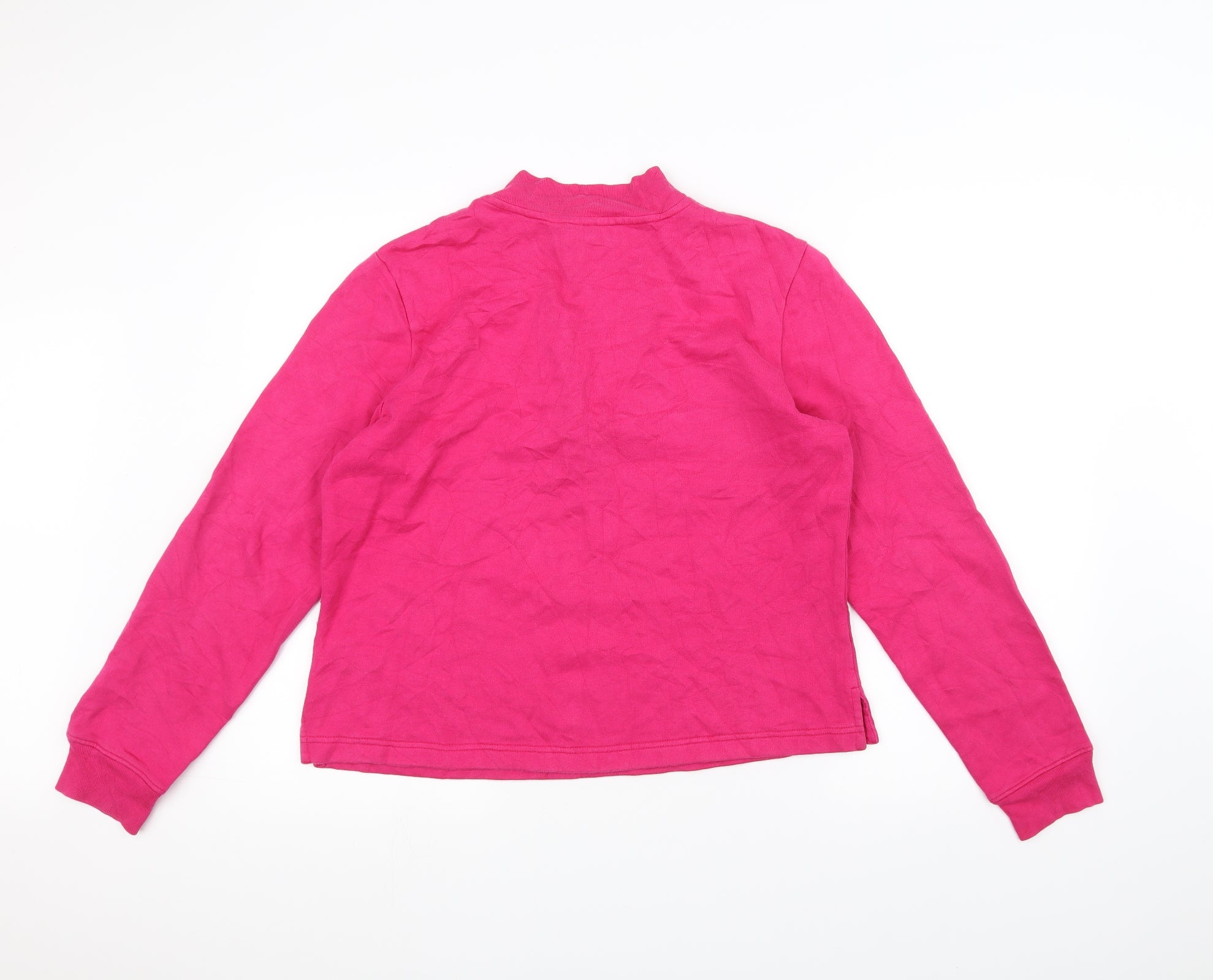 Womens IZOD Size L Pullover Jumper Pink Round Neck Long Sleeve Embroidered - label detail