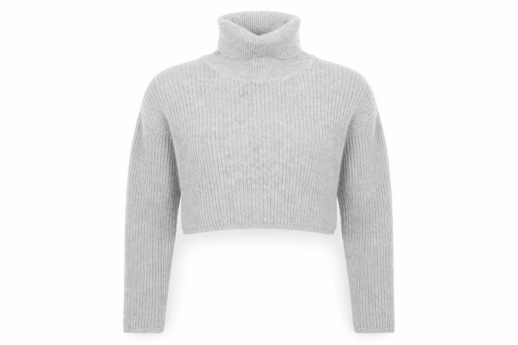 Missguided Womens Pullover Jumper Size M Grey Roll Neck Long Sleeve - front view