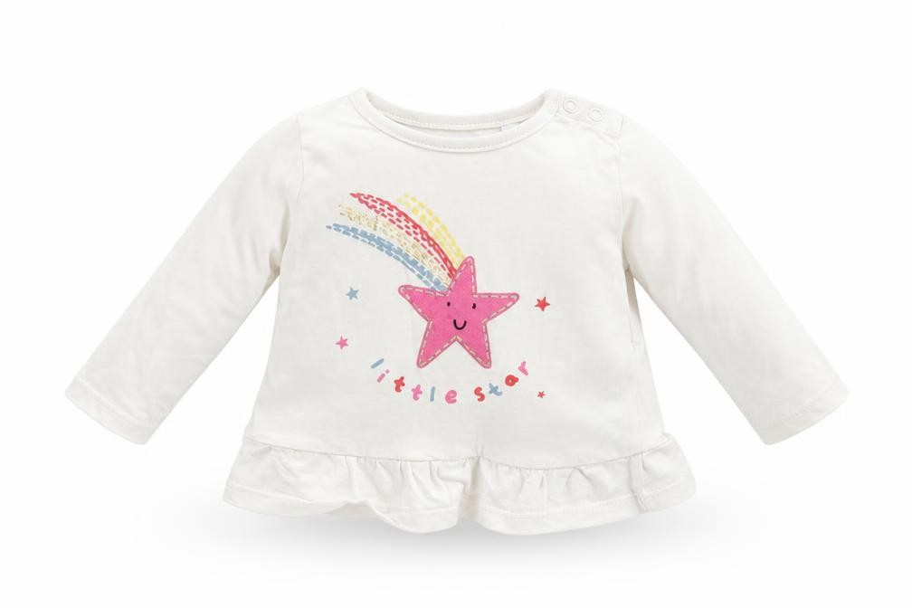 Blue Zoo Boys Basic T-Shirt Size 3-6 Months White Cowl Neck STAR Long Sleeve - front view