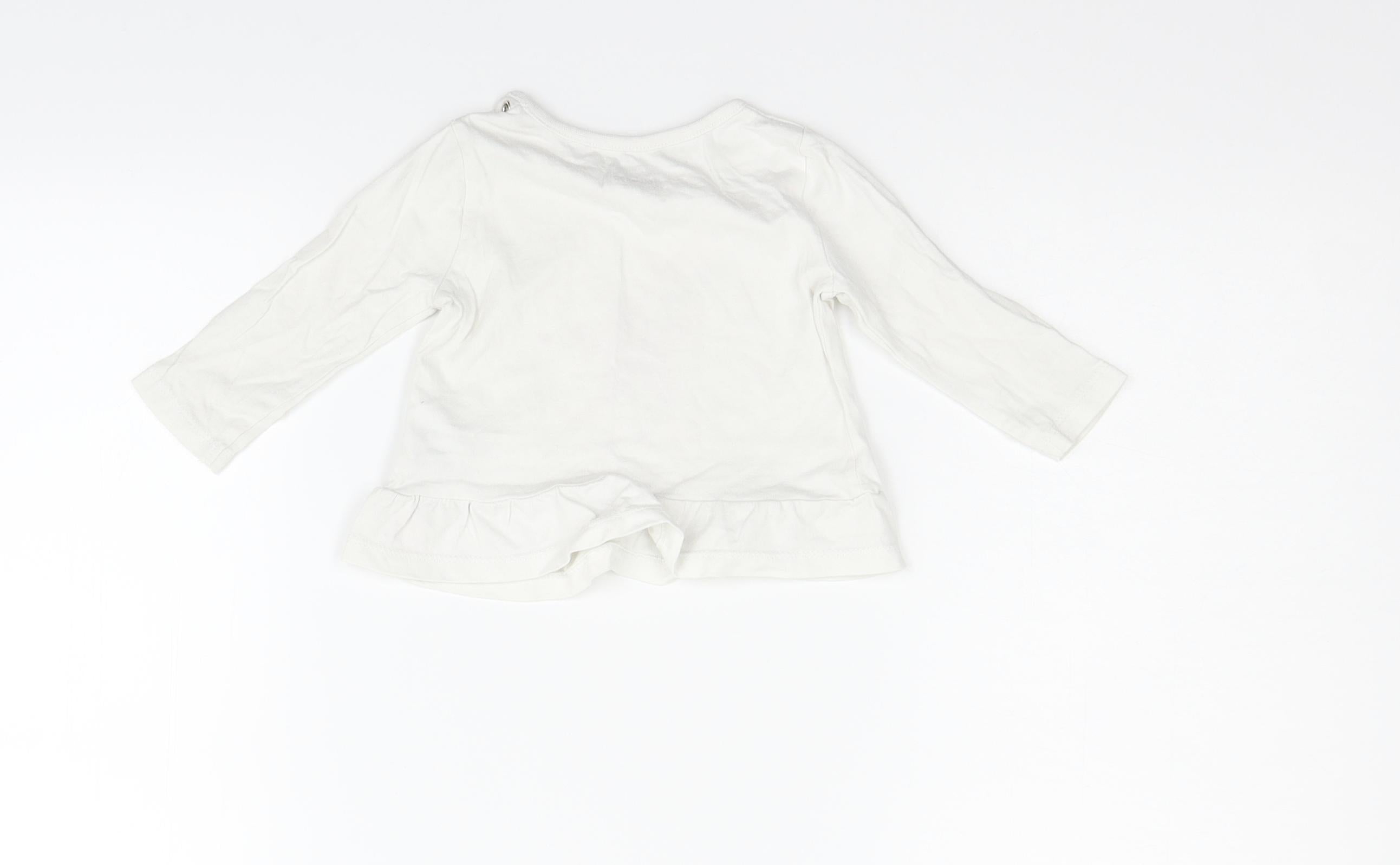 Blue Zoo Boys Basic T-Shirt Size 3-6 Months White Cowl Neck STAR Long Sleeve - label detail