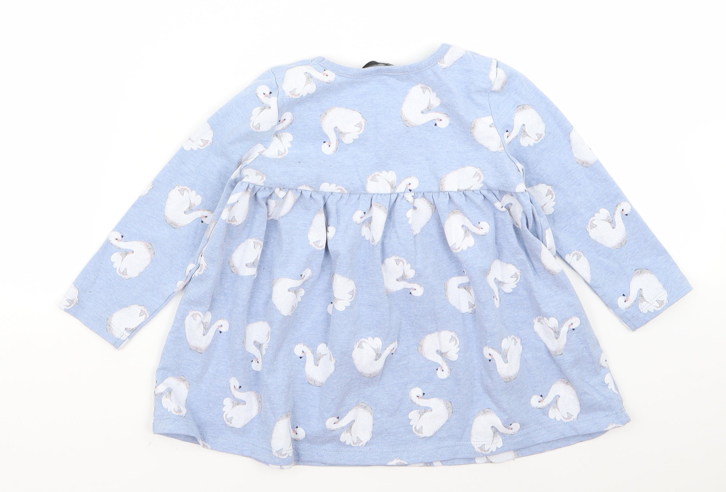 Baby George Size 12 Months A-Line Dress Blue Animal Print Midi Roll Neck - label detail