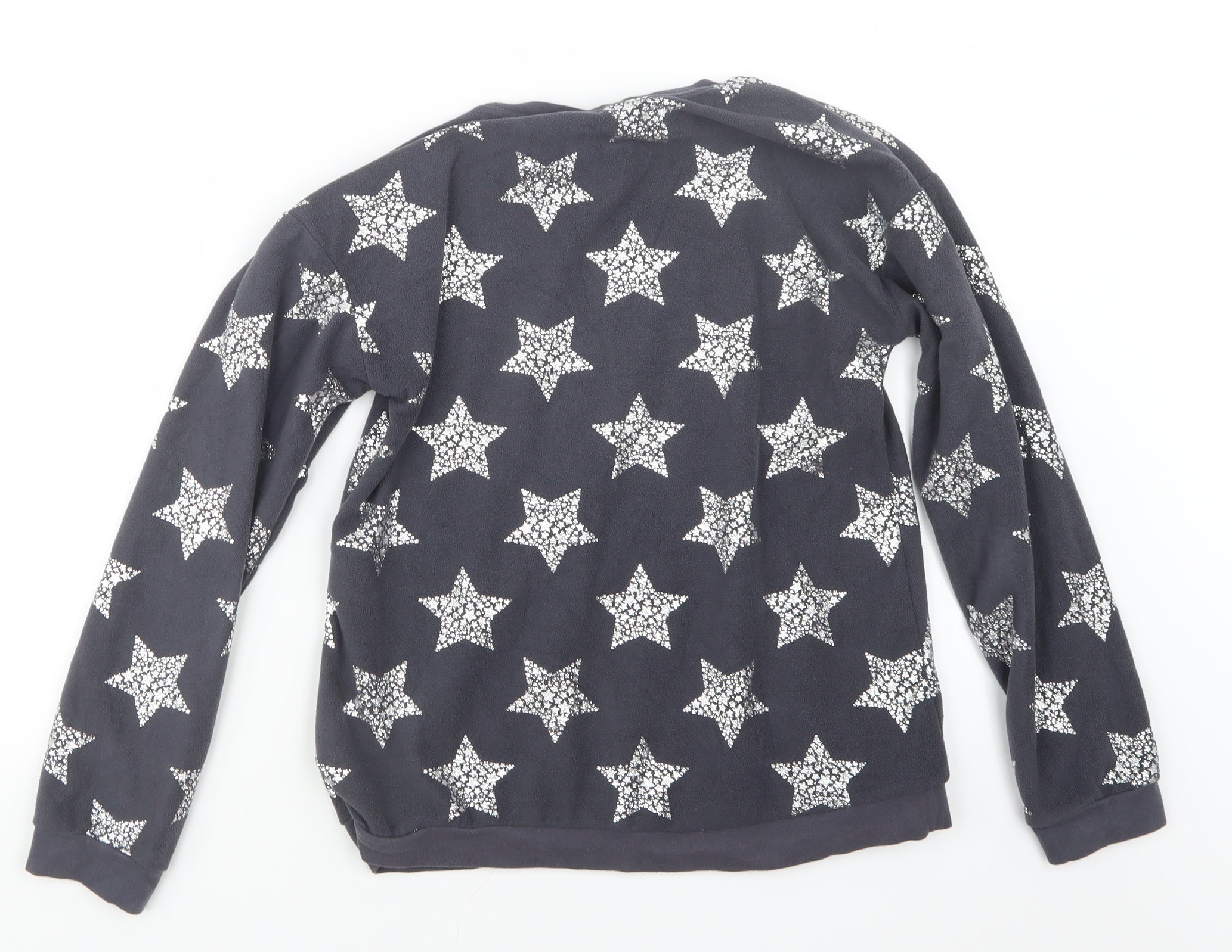 George Girls Top Pyjama Top Size 13-14 Years Grey Geometric Stars Long Sleeve - label detail