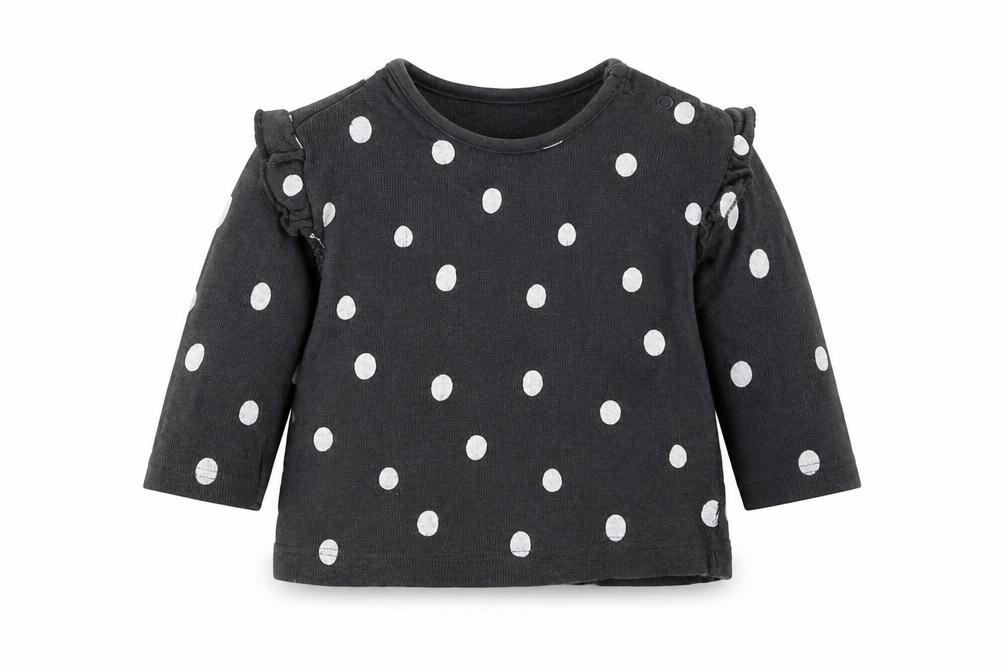 George Girls Pullover Jumper Size 0-3 Months Grey Polka Dot Long Sleeve - front view