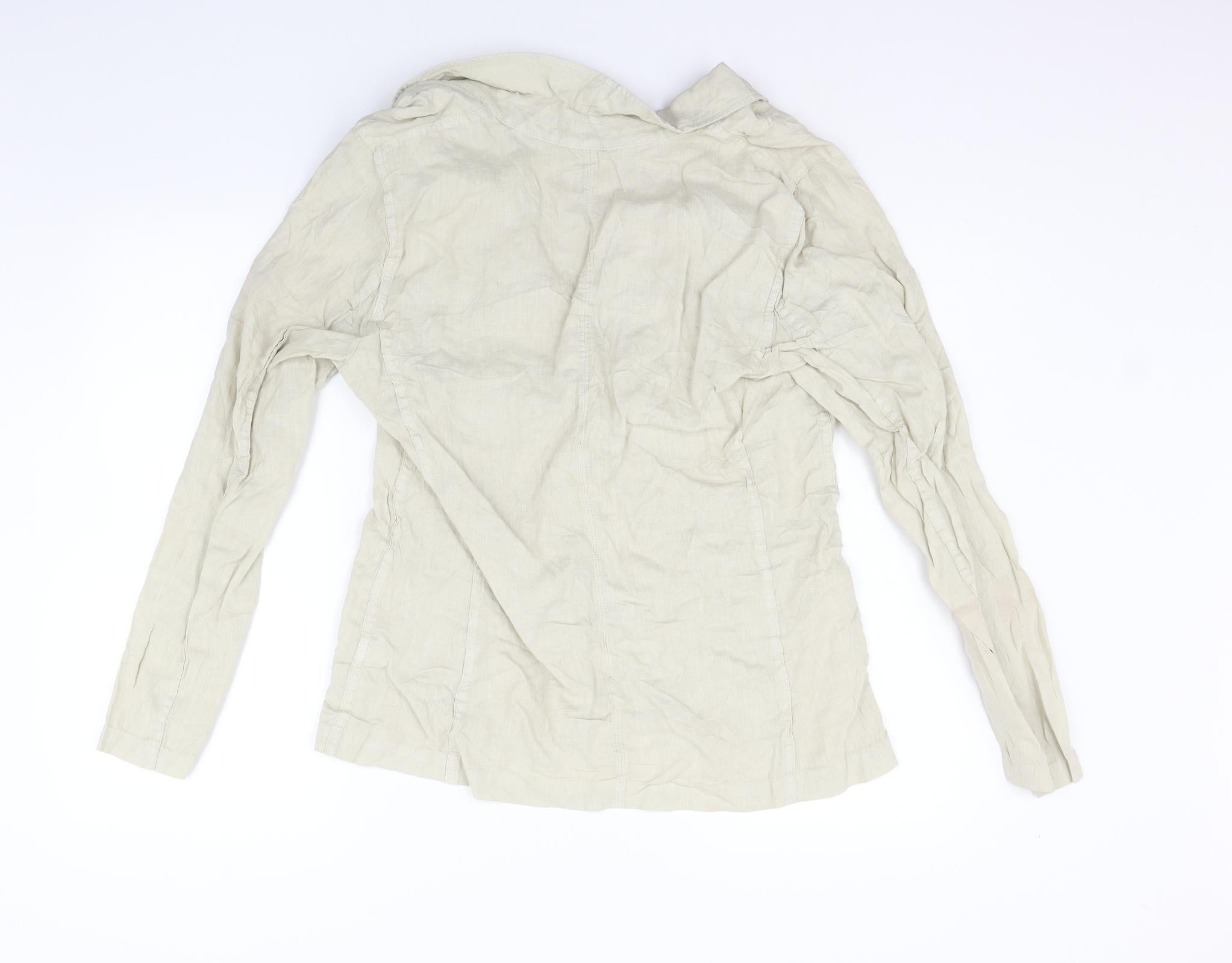 Womens Per Una Size 14 Jacket Suit Beige Long Sleeve - label detail