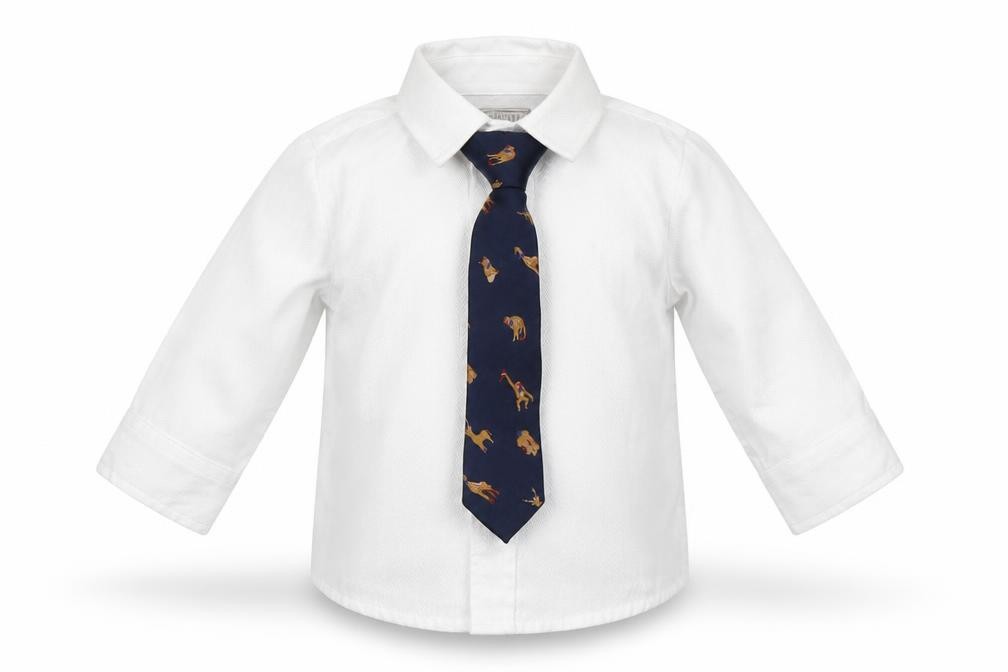 Monsoon Boys Basic Button-Up Size 6-9 Months White Collared Long Sleeve - front view