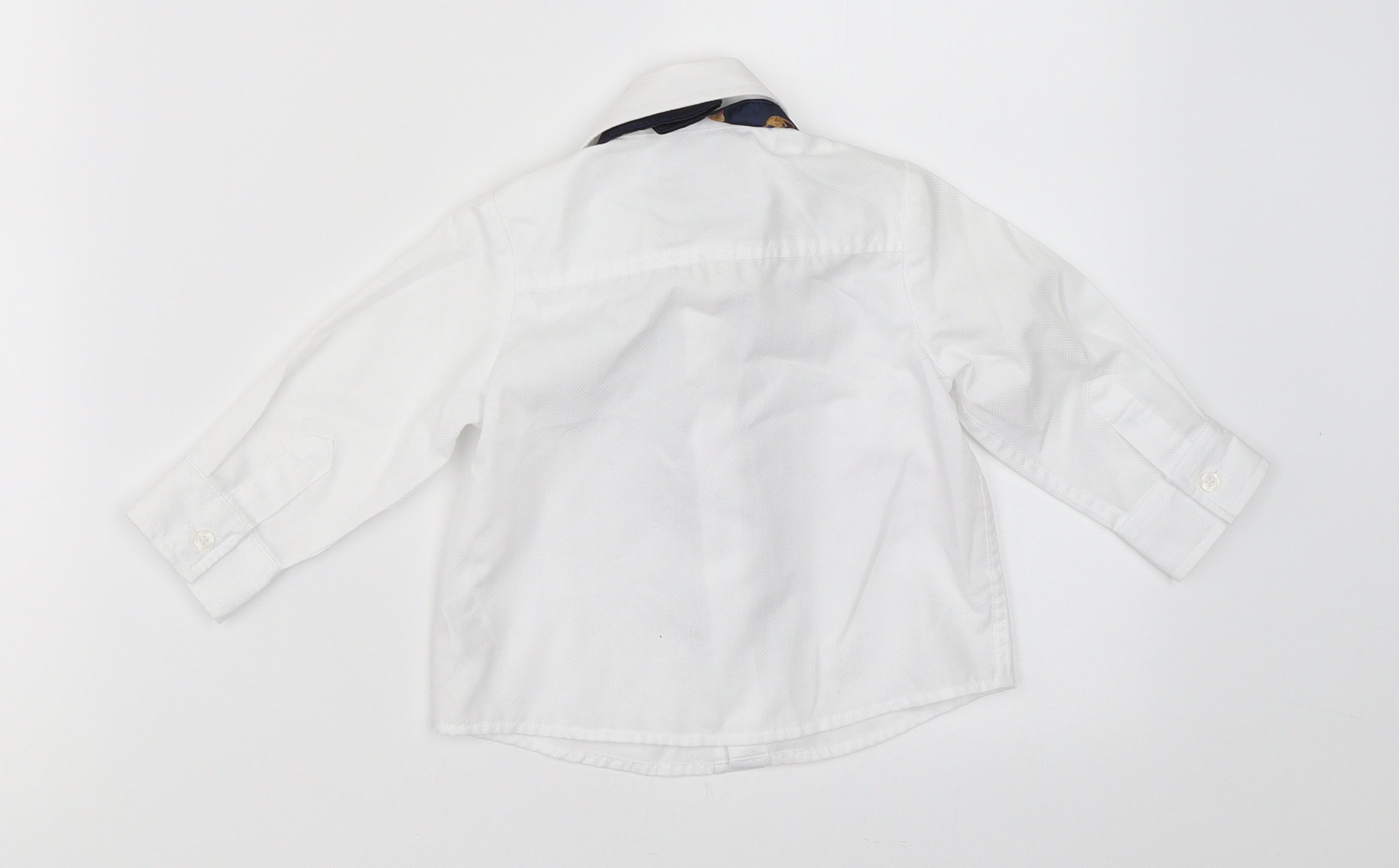 Monsoon Boys Basic Button-Up Size 6-9 Months White Collared Long Sleeve - label detail