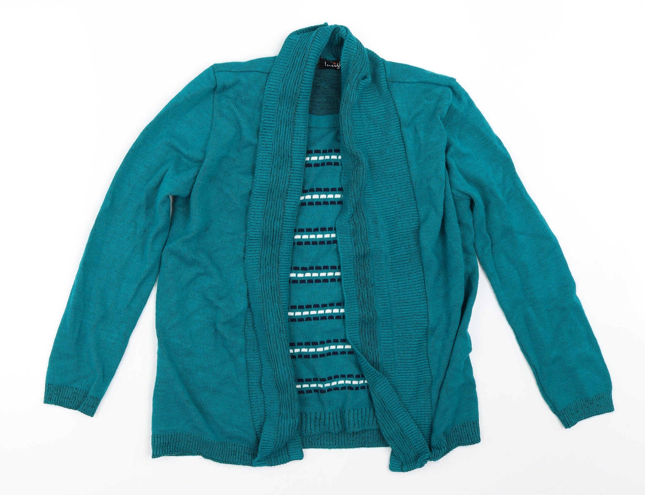 Insight Womens Cardigan Jumper Size S Blue Round Neck Long Sleeve - reverse view