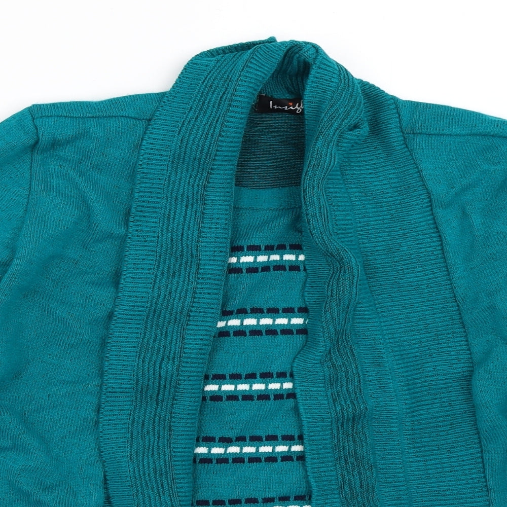 Insight Womens Cardigan Jumper Size S Blue Round Neck Long Sleeve - close detail