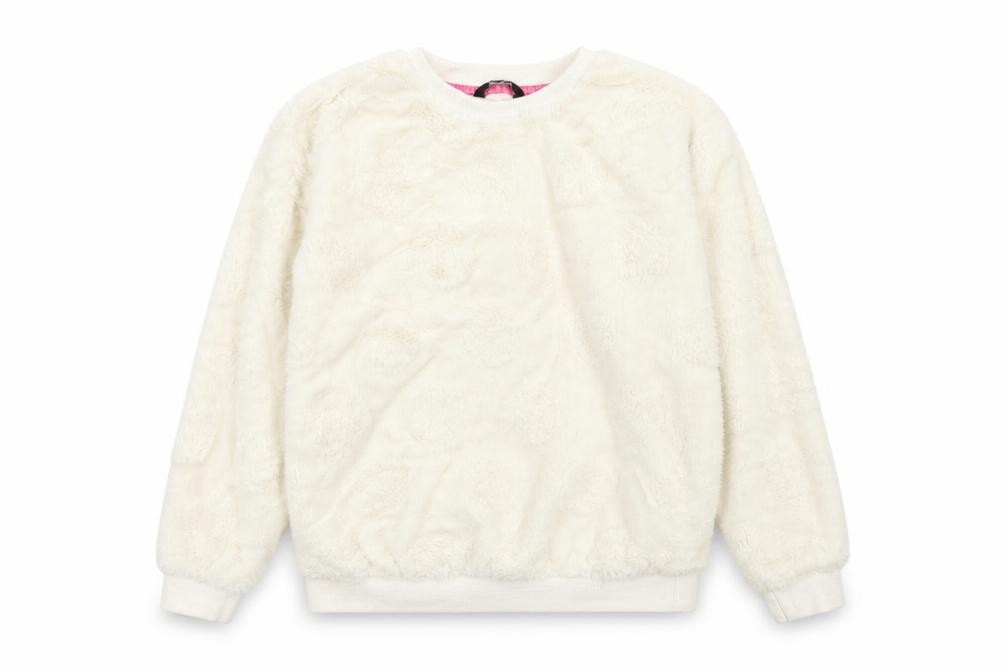 Girls George Size 8-9 Years Top Pyjama Top White Solid Long Sleeve - front view