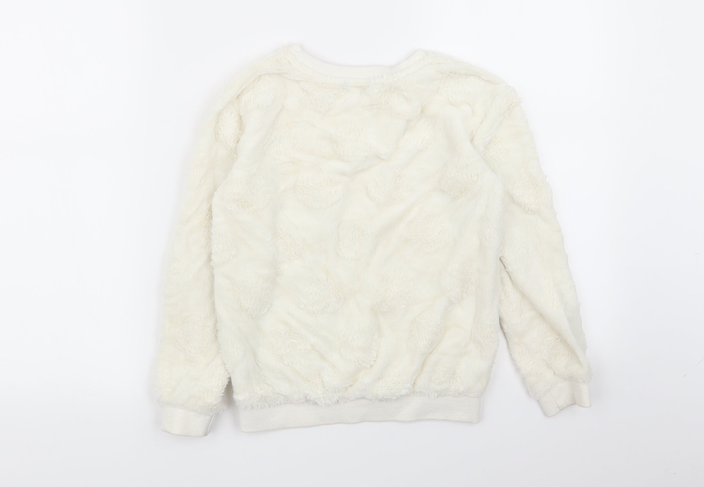 Girls George Size 8-9 Years Top Pyjama Top White Solid Long Sleeve - label detail