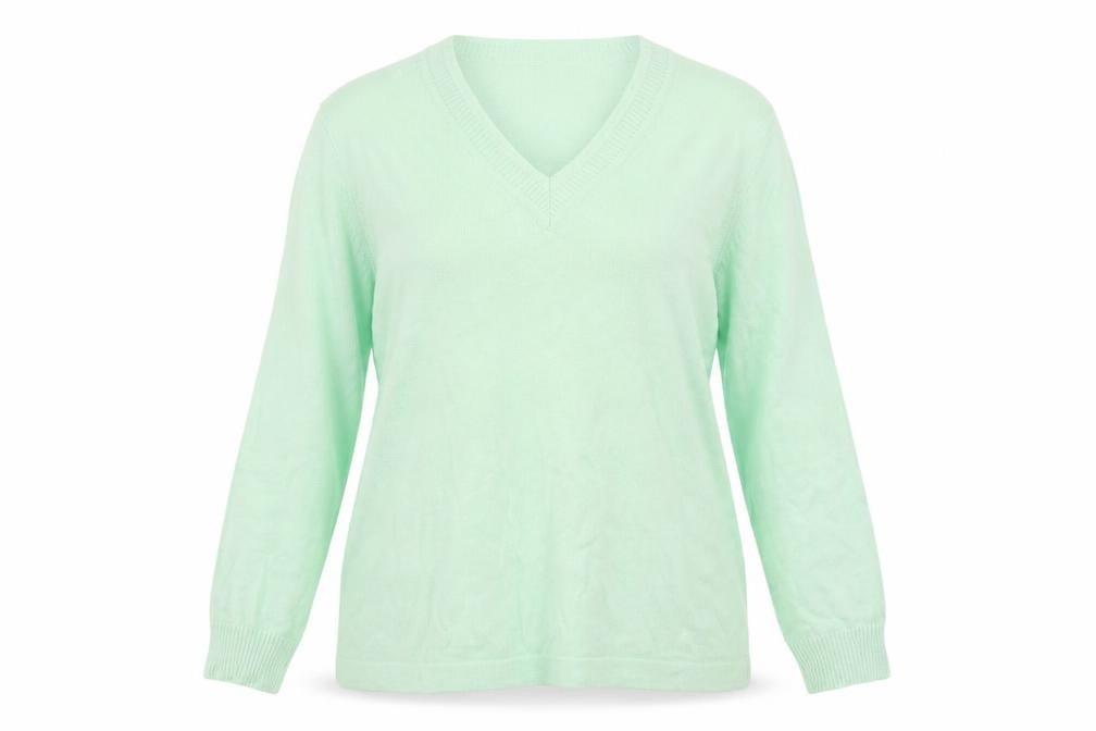 EP Pro Womens Pullover Jumper Size M Blue V-Neck Long Sleeve - front view