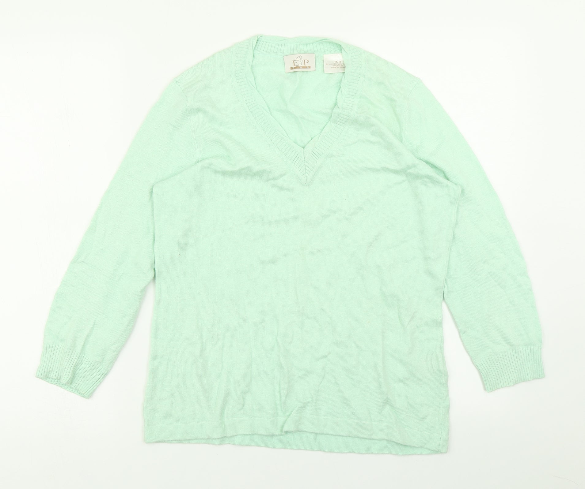 EP Pro Womens Pullover Jumper Size M Blue V-Neck Long Sleeve - reverse view