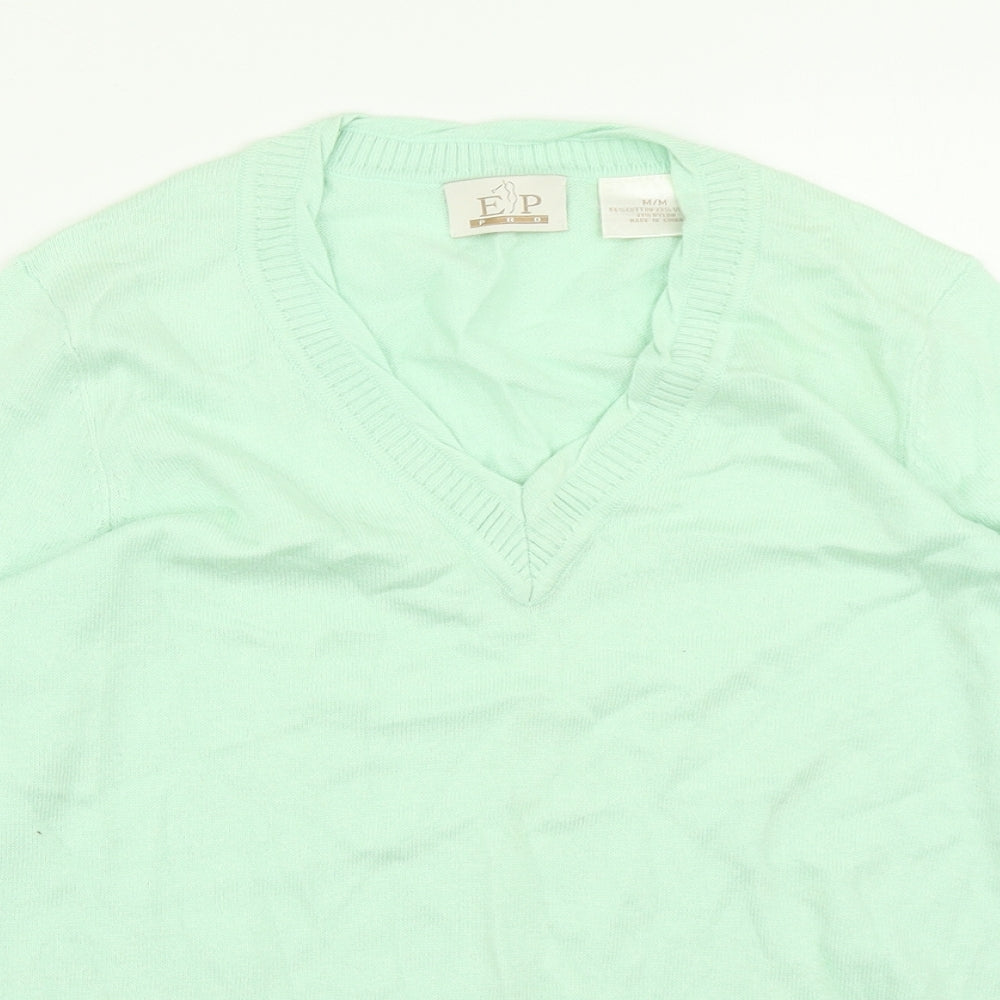 EP Pro Womens Pullover Jumper Size M Blue V-Neck Long Sleeve - close detail