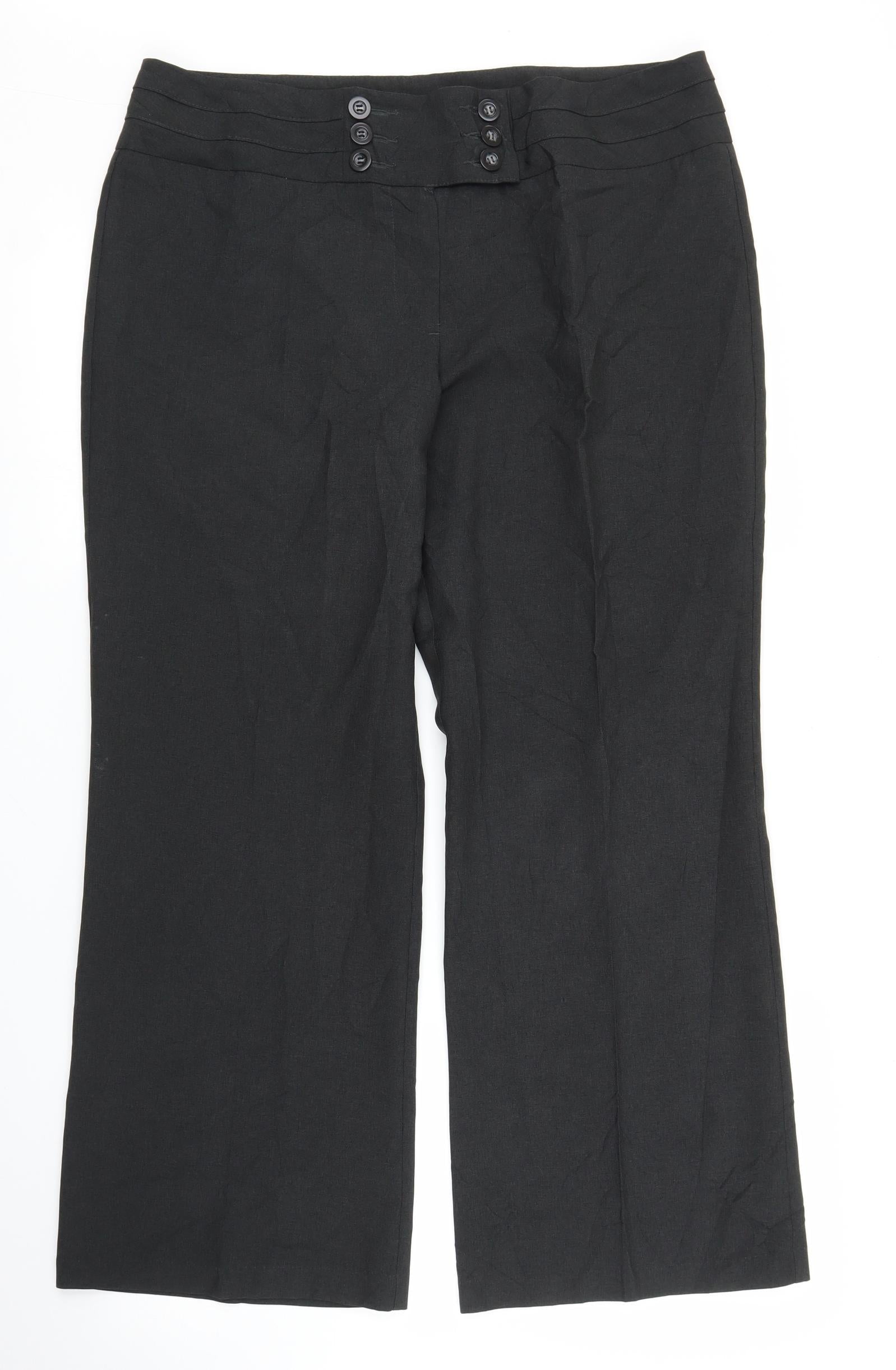 Womens Marks & Spencer Size 16 Trousers Grey W34 L26 - reverse view