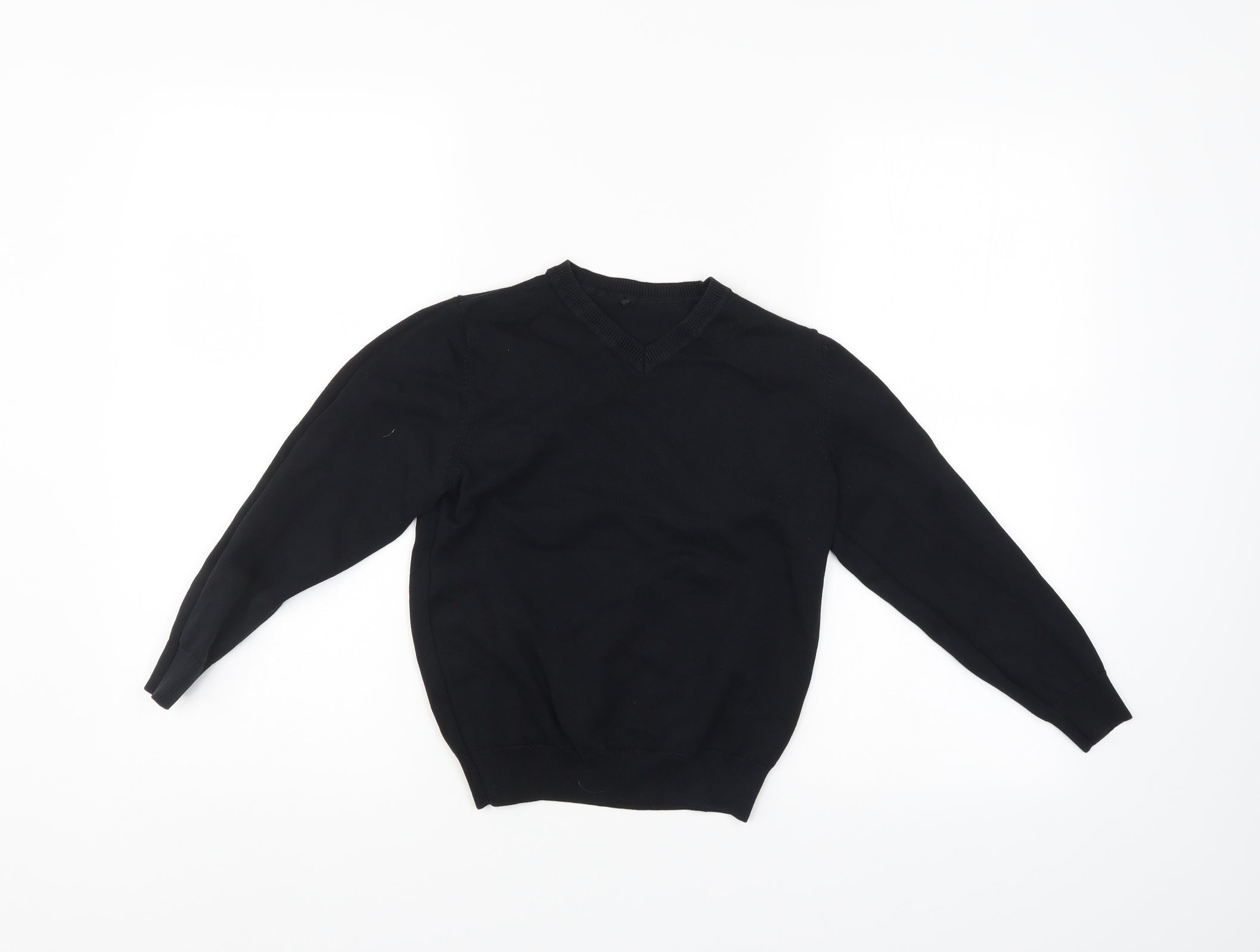 George Boys Pullover Jumper Size 7-8 Years Blue V-Neck Long Sleeve - reverse view