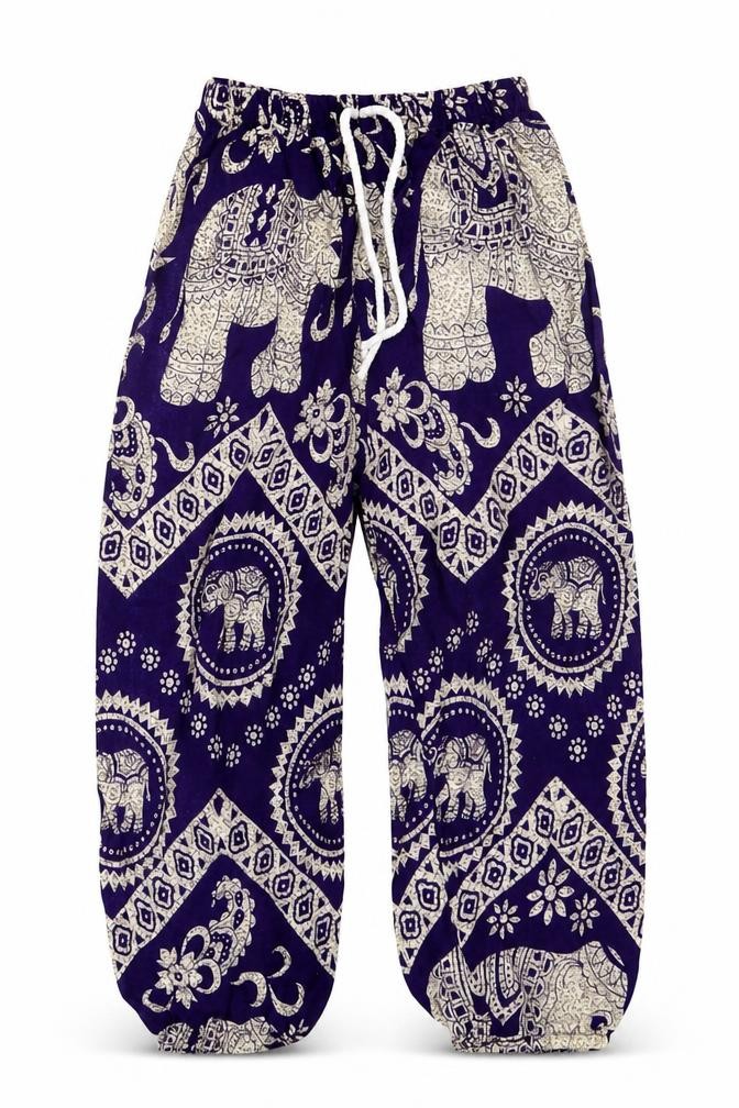 Preworn Girls Bloomer Trousers Size M Purple Geometric - front view